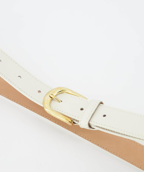 Suus - Classic Grain - Belts with buckles - Ecru - D37 - Goudkleurig