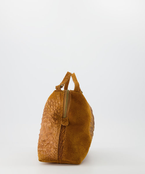 Kiana - Suede - Hand bags - Brown - Cognac 06 - Bronze