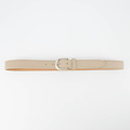 Basic Riem - 3 cm - Classic Grain - Riemen met gesp - Taupe -  - Zilverkleurig