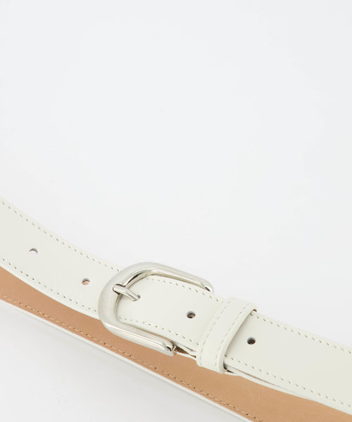 Suus - Classic Grain - Belts with buckles - Ecru - D37 - Zilverkleurig