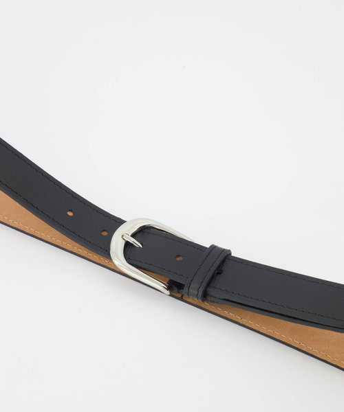 Suus - Classic Grain - Belts with buckles - Black - D28 - Zilverkleurig