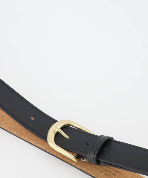 Suus - Classic Grain - Belts with buckles - Black - D28 - Goudkleurig