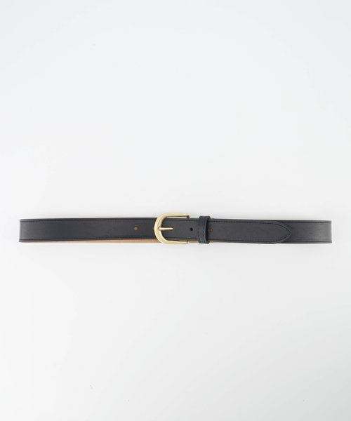 Basic Riem - 3 cm - Classic Grain - Belts with buckles - Black -  - Gold