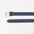 Basic Riem - 3 cm - Classic Grain - Belts with buckles - Blue -  - Silver