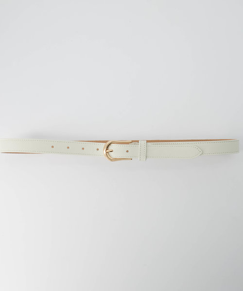 Ava - Classic Grain - Riemen met gesp - Wit  -  - Goudkleurig