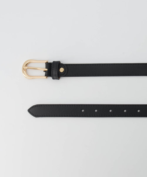 Basic Riem - 2,5 cm - Classic Grain - Belts with buckles - Black -  - Gold