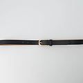 Basic Riem - 2,5 cm - Classic Grain - Belts with buckles - Black -  - Gold