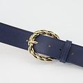 Lorelei - Classic Grain - Belts with buckles - Blue - Navy D108 - Gold