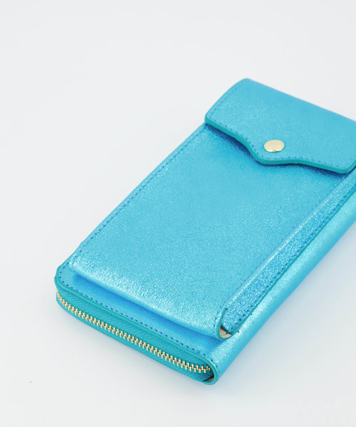 Jackie - Metallic - Wallets - Blue - Turquoise L519 - Gold
