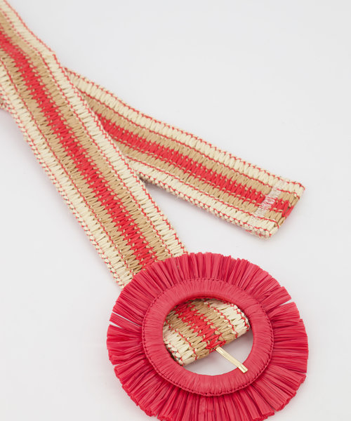 Kos - Raffia - Riemen met gesp - Rood -  -