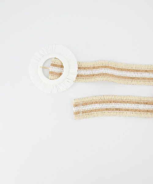 Kos - Raffia - Riemen met gesp - Wit -  -