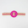 Kos - Raffia - Riemen met gesp - Roze - Fuchsia -