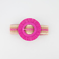 Kos - Raffia - Riemen met gesp - Roze - Fuchsia -