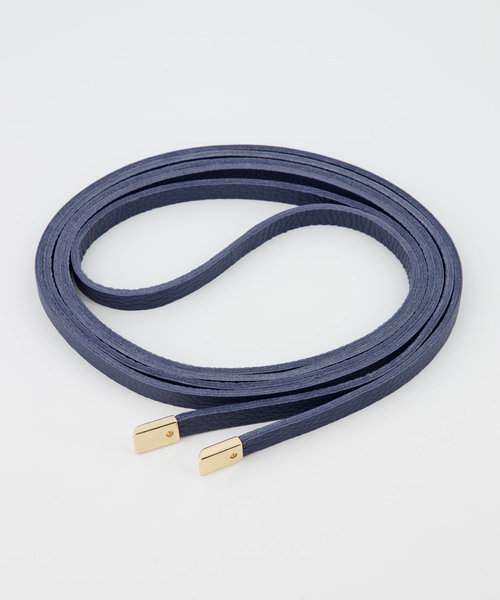 Lucia - Classic Grain - Wikkelriemen - Blauw - Navy D108 - Goudkleurig