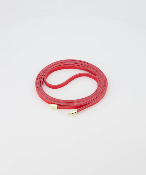 Lucia - Classic Grain - Wikkelriemen - Rood - T1644 - Goudkleurig