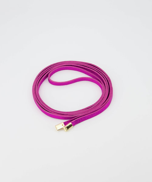Lucia - Metallic - Wikkelriemen - Roze - Fuchsia - Goudkleurig