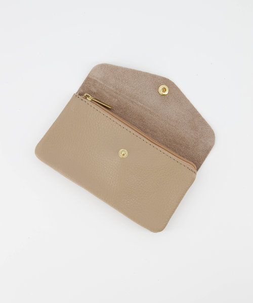 Lisa Big - Classic Grain - Portemonnees - Taupe - D05 - Goudkleurig