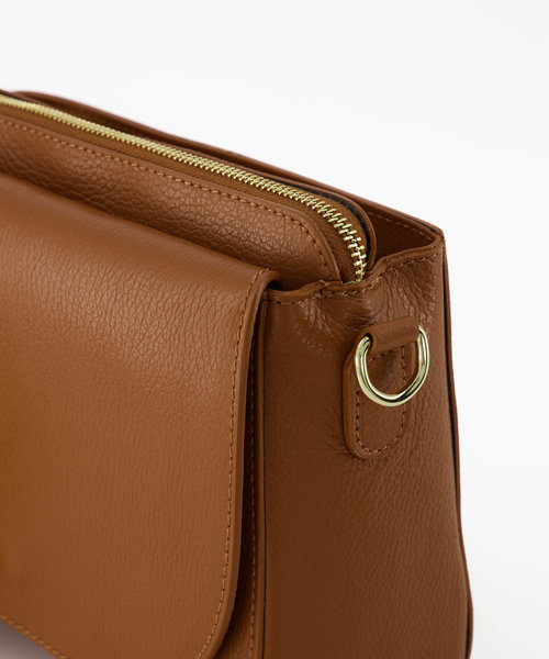 Caro - Classic Grain - Hand bags - Brown - Cognac - Gold