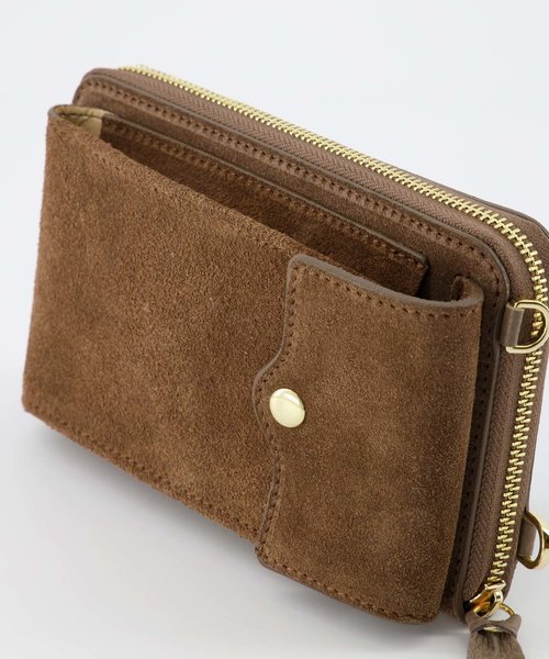 Jackie - Suede - Wallets - Taupe - 24 - Gold