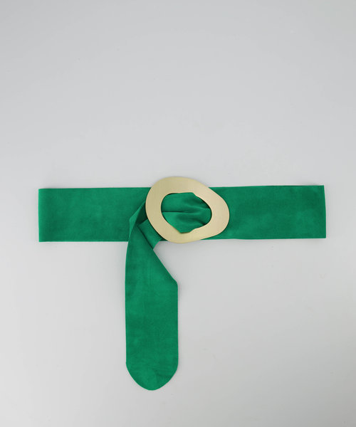 Sulan - Suede - Wikkelriemen - Groen - A640 - Goudkleurig