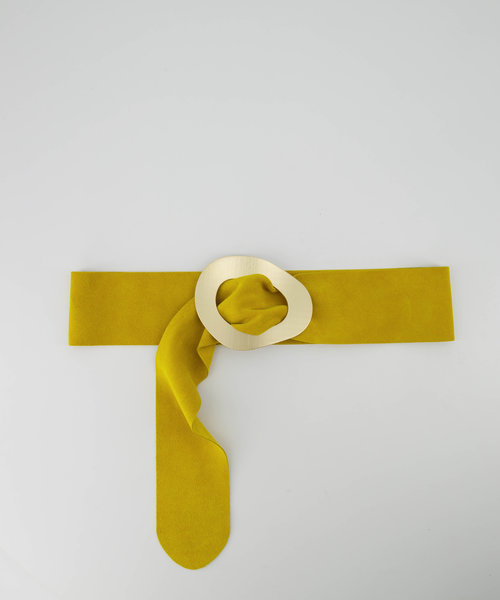 Sulan - Suede - Waist belts - Yellow - A600 - Gold