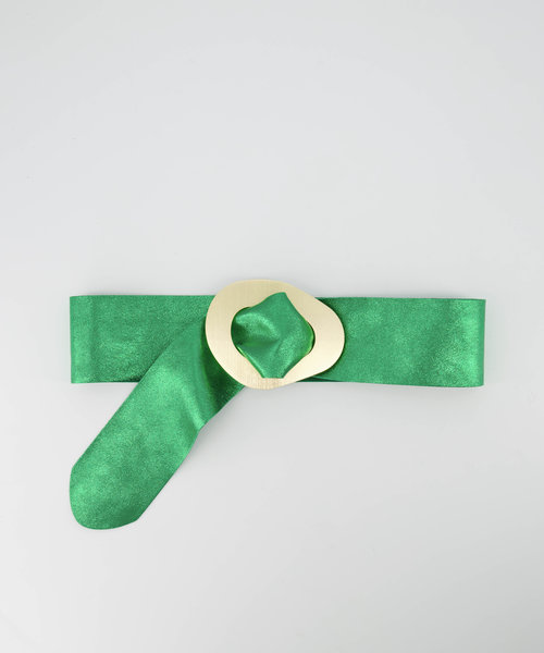 Sulan - Metallic - Wikkelriemen - Groen - L529 - Goudkleurig