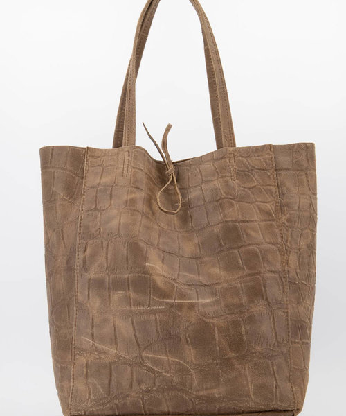 Mia - Croco - Shoulder bags - Brown - Taupe 24 -