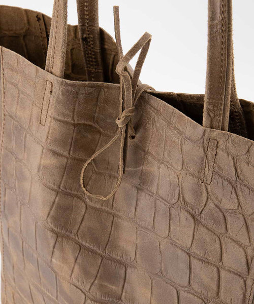 Mia - Croco - Shoulder bags - Brown - Taupe 24 -