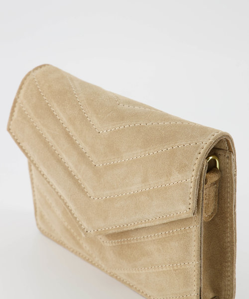 Laurie - Suede - Crossbodytassen - Beige - Zand 04 - Goudkleurig