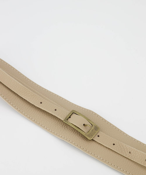 Tessa - Classic Grain - Riemen met gesp - Bruin - Taupe D05 - Bronskleurig