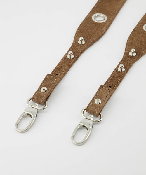 Aria - Suede - Bag straps - Brown - Taupe 24 - Silver