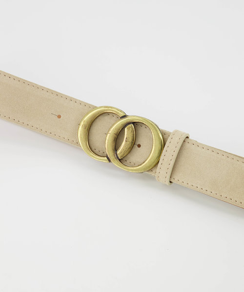 Lea - Suede - Belts with buckles - Beige - Zand 04 - Bronze