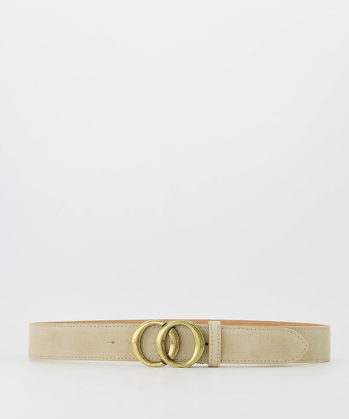 Lea - Suede - Riemen met gesp - Beige - Zand 04 - Bronskleurig