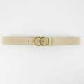 Lea - Suede - Belts with buckles - Beige - Zand 04 - Bronze