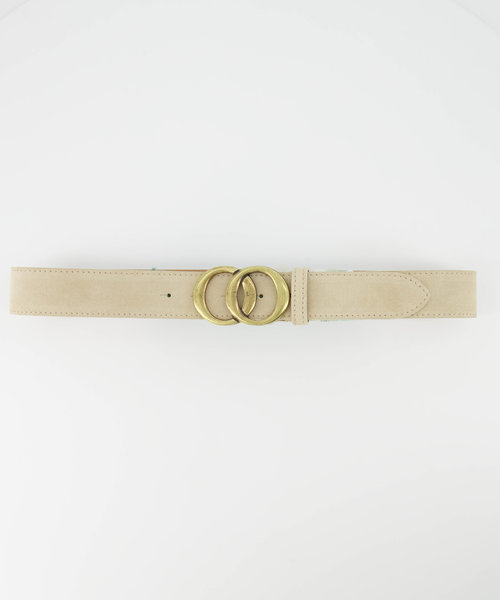 Lea - Suede - Belts with buckles - Beige - Zand 04 - Bronze