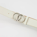 Lea - Classic Grain - Belts with buckles - Beige - D37 - Silver