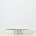 Lea - Classic Grain - Belts with buckles - Beige - D37 - Silver