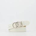 Lea - Classic Grain - Belts with buckles - Beige - D37 - Silver