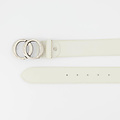 Lea - Classic Grain - Belts with buckles - Beige - D37 - Silver