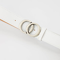 Lea - Classic Grain - Belts with buckles - White - D01 - Silver