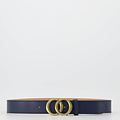 Lea - Classic Grain - Belts with buckles - Blue - Navy D108 - Bronze