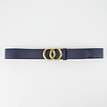 Lea - Classic Grain - Belts with buckles - Blue - Navy D108 - Bronze