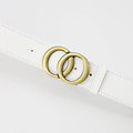 Lea - Classic Grain - Belts with buckles - White - D01 - Bronze