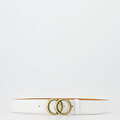 Lea - Classic Grain - Belts with buckles - White - D01 - Bronze