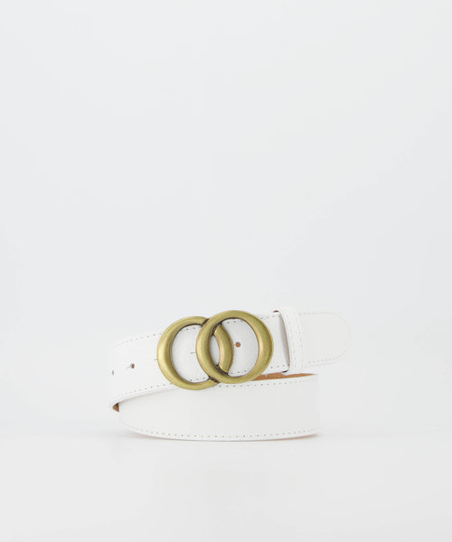 Lea - Classic Grain - Belts with buckles - White - D01 - Bronze