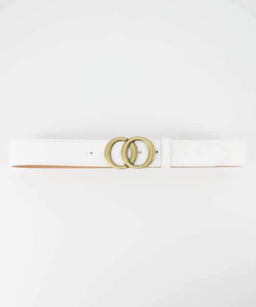 Lea - Classic Grain - Belts with buckles - White - D01 - Bronze