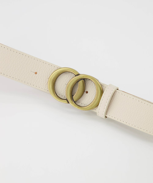 Lea - Classic Grain - Belts with buckles - Beige - D37 - Bronze