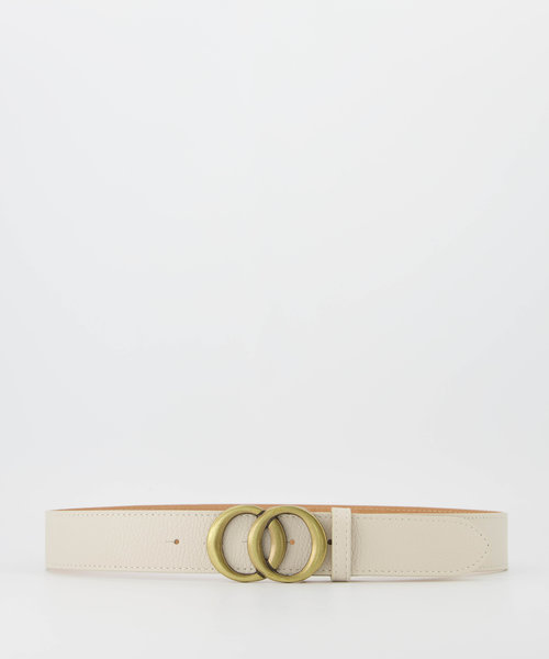 Lea - Classic Grain - Belts with buckles - Beige - D37 - Bronze