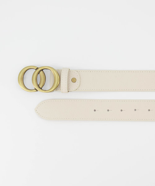Lea - Classic Grain - Belts with buckles - Beige - D37 - Bronze
