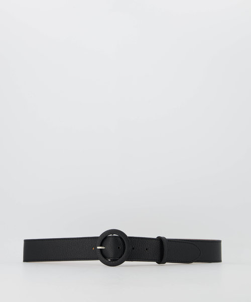 Marjolein - Classic Grain - Riemen met gesp - Zwart - D28 - Zilverkleurig